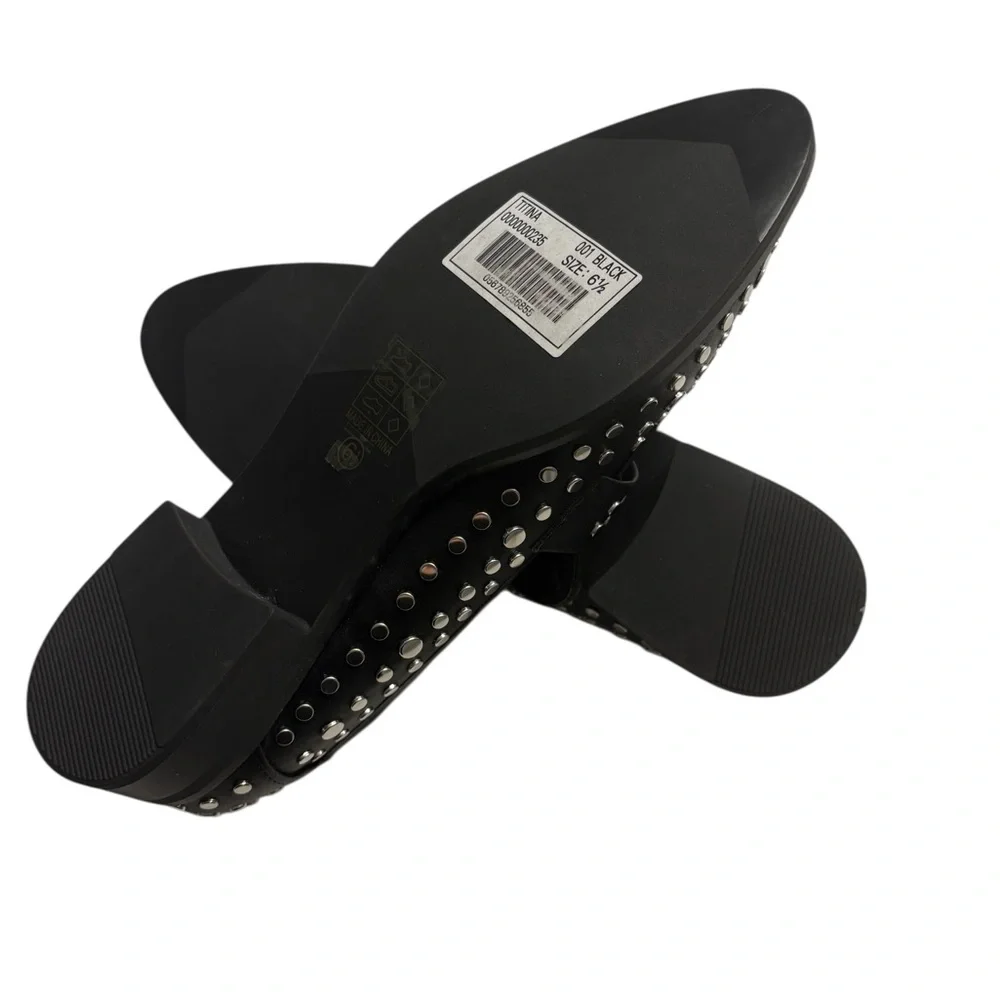 🖤 NWT Shu Shop Titina Black Studded Loafers Womens Size 6.5 New Edgy Modern‎